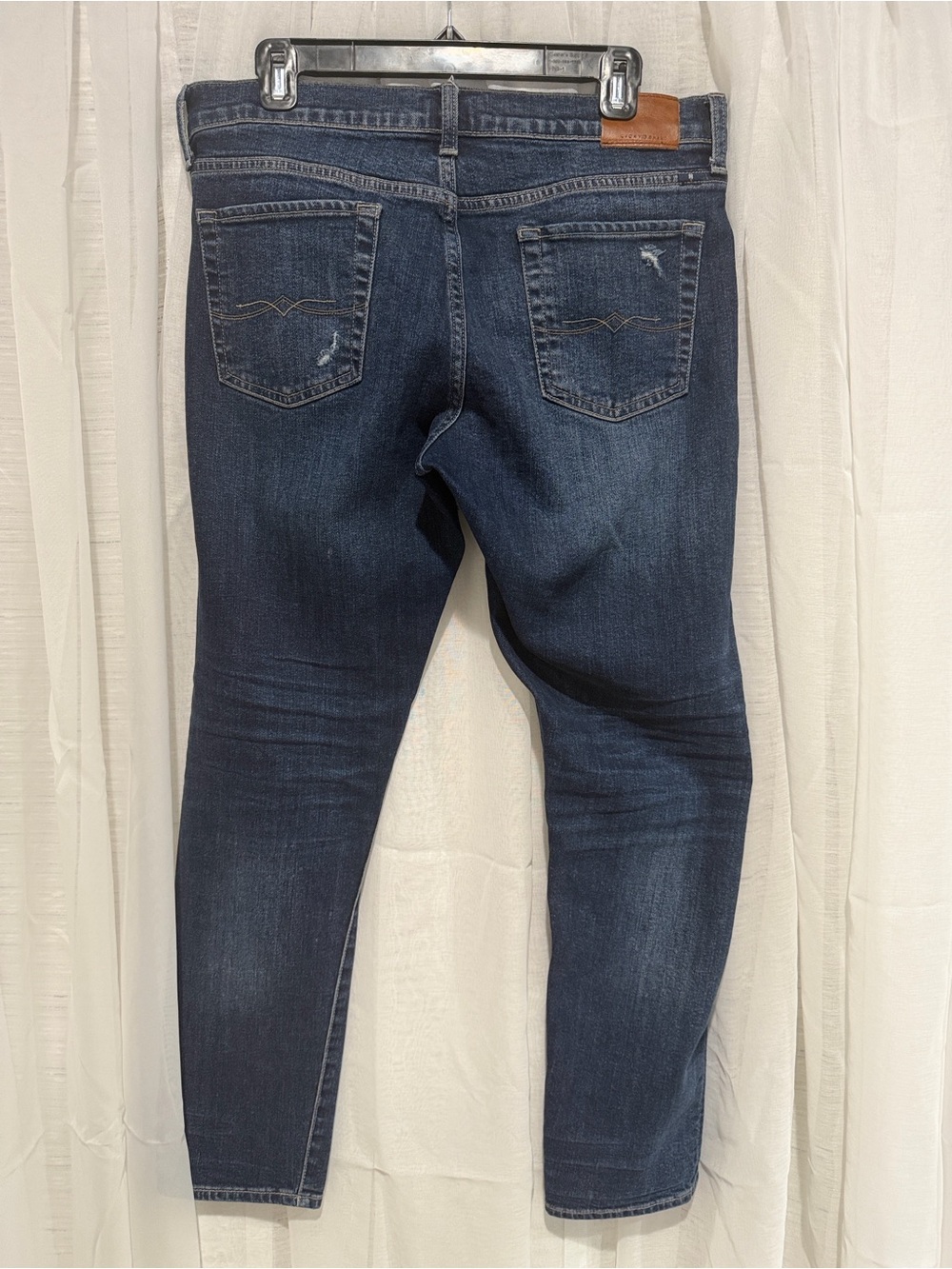 Lucky Brand Men's Skinny Ripped Dark Blue Jeans - Picture 2 of 10